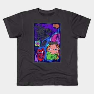 Dope scary night time story graffiti illustration Kids T-Shirt